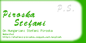 piroska stefani business card